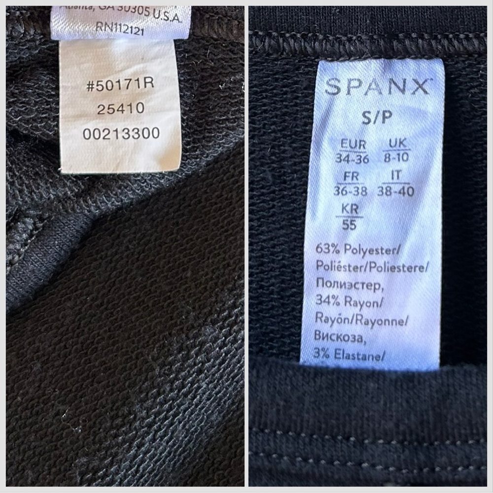 SPANX Perfect Length Black Top Dolman 3/4 Sleeve Stretchy Tunic Tee Sz S - Picture 15 of 16
